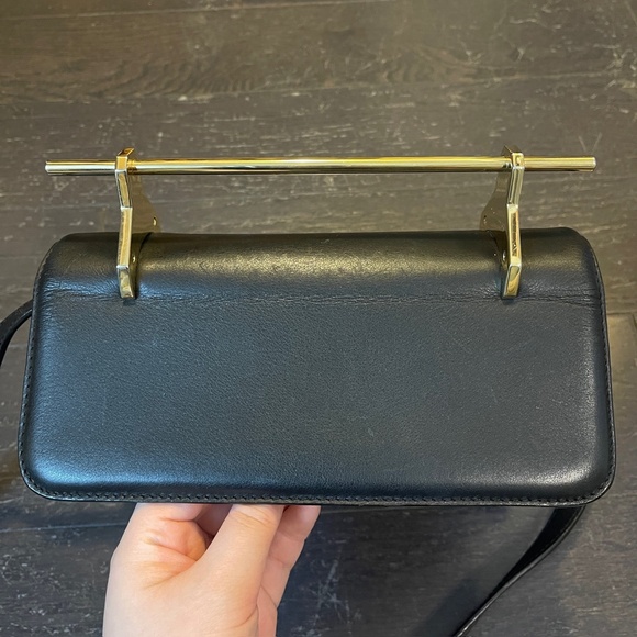 M2malletier La Fleur du Mal leather shoulder bag handbag clutch in black metal - Picture 11 of 16